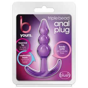 B Yours. Triple Bead Anal Plug Purple