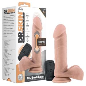 Dr. Skin Silicone Dr. Beckham Thumping Dildo with Remote Vanilla 7
