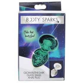 Booty Sparks Glow In The Dark Glass Anal Plug Small