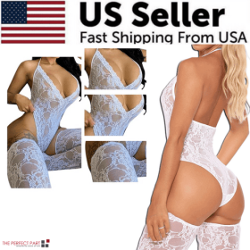 Women Lace Sexy Lingerie Nightwear Babydoll Sleepwear Bodysuit Dress (Lingerie Size: Extra Large, Lingerie Color: White)